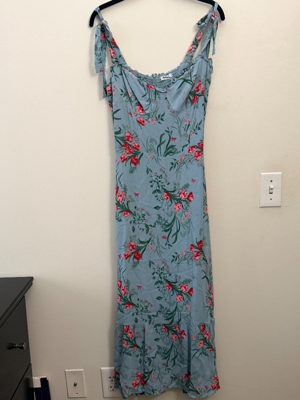 BNWT REFORMATION NIKITA BLUE FLORAL SUMMER DRESS 12